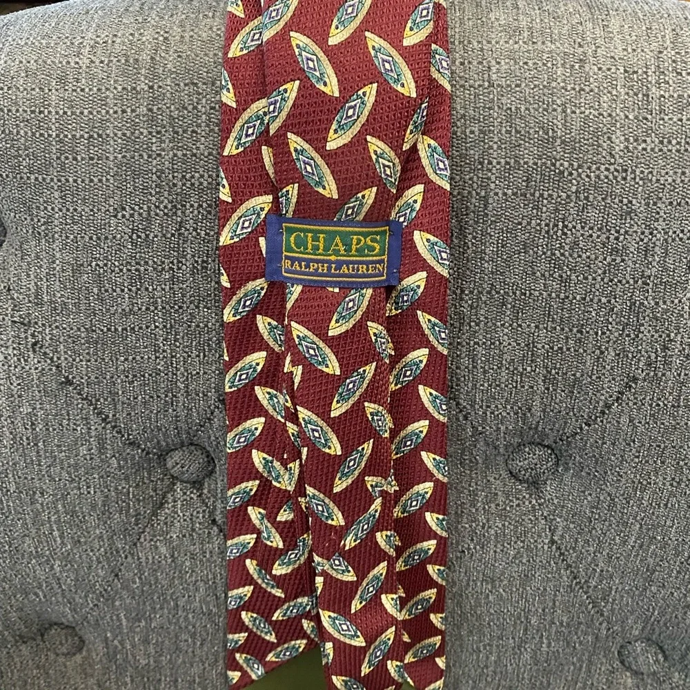 Ralph Lauren Burgundy Geometric Tie‎